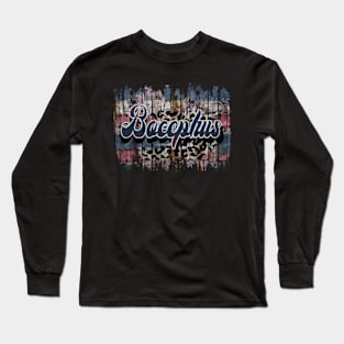 Retro Pattern Bocephus 80s 90s Birthday Style 70s 80s Long Sleeve T-Shirt